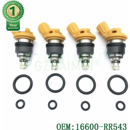 Set of 4 555cc Nismo FUEL INJECTOR NOZZLE 16600-RR543 16600RR543 yellow for nisaan 300ZX Z32 RB25DET VG30DETT SR20DET KA24