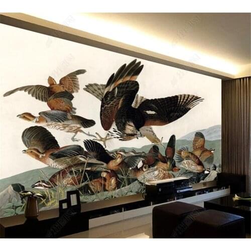 Beibehang Customize Fashion Wallpaper 3D Photos Modern HD Big Picture Beautiful Birds Outdoor Wildlife Park Background Wall