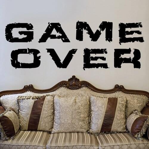 American-Style game over Wall Stickers Home Decor Girls Bedroom Sticker For Boys Bedroom Decals door Mural