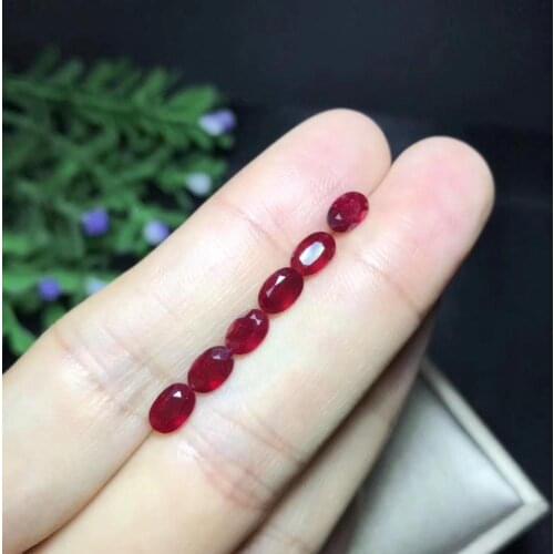 Natural genuine red ruby gemstone nude gem good cut fit for your own jewelry ornament DIY gift 4x6 mm size good color