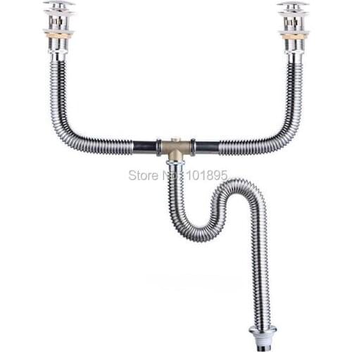 New Fashion Steel and Brass 2 Material for Choice Basin Drain Pop Up Waste with Strap L17128