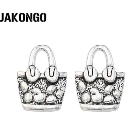 20pcs/lot Antique Silver Women Bag Charms Pendants for Jewelry Making Bracelet DIY Handmade Craft 20x15mm