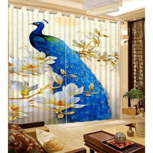 Luxury Blackout 3D Window Curtains peacock curtains 3D Curtain Luxury Blackout Window Curtain Living Room