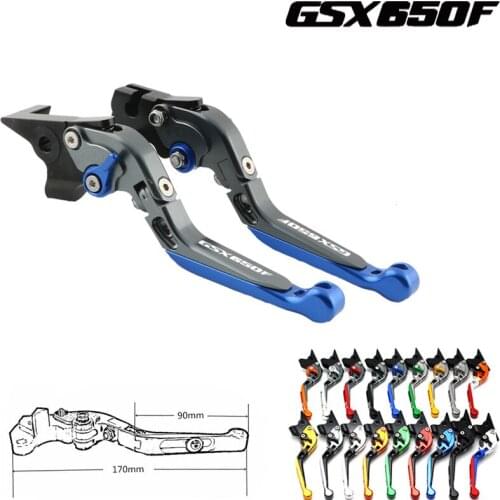 With Laser Logo GSX650F cnc Moto Brake Lever Clutch Lever Part For SUZUKI GSX 650 F 2008-2015 Motorcycle Bike Cable Handle Grip
