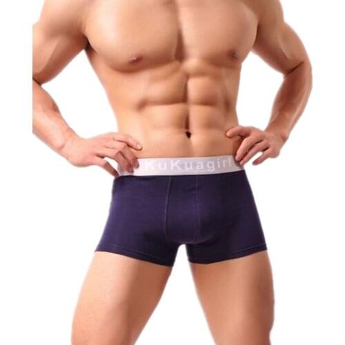 Sexy Boxers Shorts Men Underwear Cotton Panties Breathable Mid-Rise U Convex Pouch Underpants Cueca Masculina Plus Size L-3XL