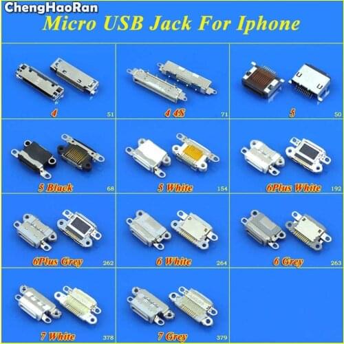 ChengHaoRan DC Power Jack for iPhone 4 4G 4S 5 5G 6 6Plus 6S 7 7G 7P 8 8P X Charging Port Female Socket Micro USB Connector Plug
