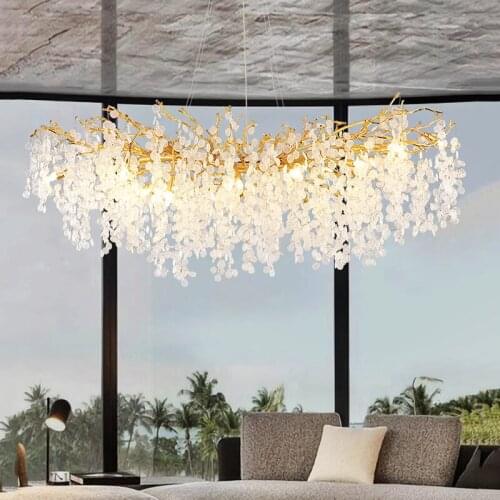 Modern Luxury Chandeliers Lighting Indoor Lamps Crystal Glass Pendant Lamp G9 for Living Room Dining Bedroom Gold Decorate Light
