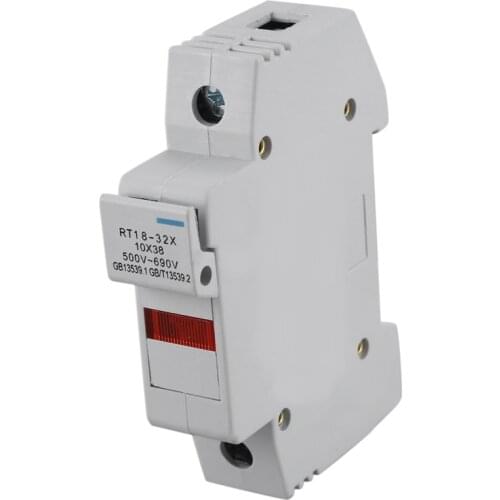 RT18-32X AC 380V 32A 1 Pole 10x38mm DIN Rail Mount Fuse Holder Base