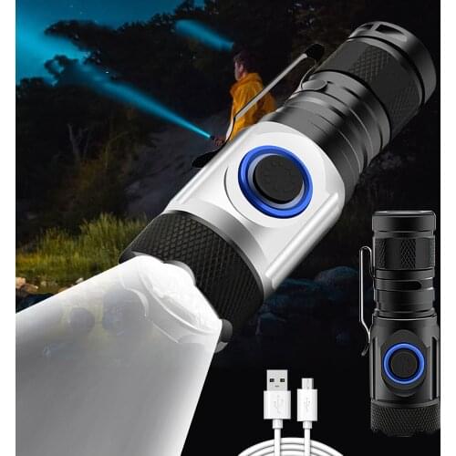 Tactical Flashlight Fishing Light Attractor Electric Lamp Strong 18650 Flashligh 5 Speed XGP Light 2000lumens LED Mini Torch