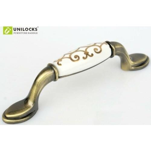 UNILOCKS 10Pcs Zinc Alloy Ceramic Kitchen Cabinet And Furniture Door Handle