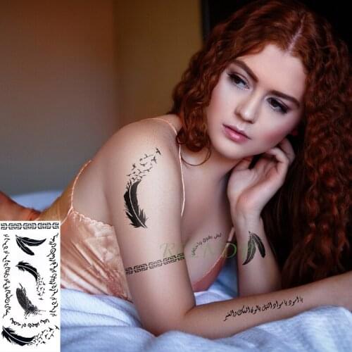 Waterproof Temporary Tattoo Sticker Wing letter bird chest stickers flash fake tattoos tatouage kit completo for girl women men
