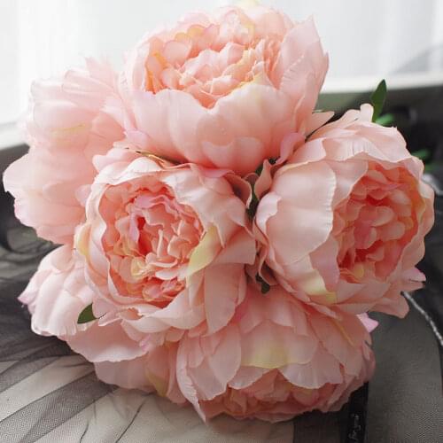 1 Bunch of Simulation 6 Big Peony Home Table Decoration Wedding Silk Fake Peony Flower Handmade Bouquet High-end Exquisite
