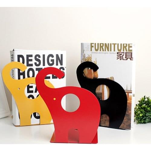 1 Pair Cute Animal Elephant Shape Bookends Creative Students Book Stands Stationery Office Supplies Desk Books Organizer