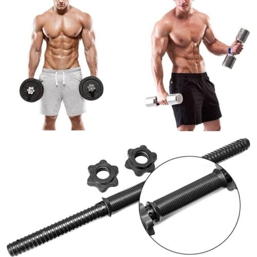 1 Pair Dumbbell Bars for Exercise Collars Weight Lifting Standard Adjustable Threaded Dumbbell Handles 45cm