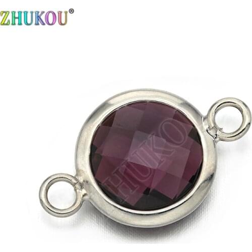 1pcs 13*21mm Charms Women Necklace Pendants Cubic Zirconia Round Connectors DIY Jewelry Findings Accessories, Model: VS284A