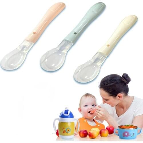 1 baby feeding silicone spoon childrens tableware baby feeding silicone spoon soft full silicone