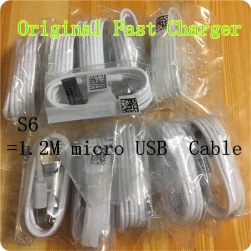 10Pcs/Lot,100% Original 1.2m Micro USB Fast Charger Cable Data Sync fast charging for Samsung Galaxy S6 S7 Note 4 5 Edge S4