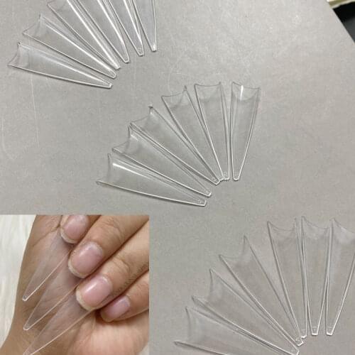 Extra Long Easy Coffin Stiletto False Nail Tips Acrylic Gel Half Cover Single Size Refill Tip Nails 100pcs