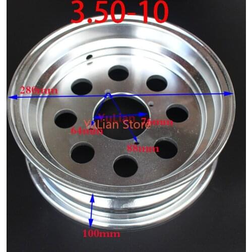 2.75 / 3.00-10 3.50-10 Inch 8 Hole Vacuum Aluminum Rims For Monkey Bike Small Monkey Motorcycle10 inch Aluminum Wheel hub