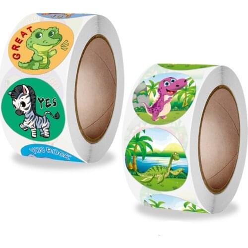 25mm Cute Animal Teacher Reward Inspirational Student Children Birthday Gift Sticker Toy Decoration Wedding Party Baking Sticker