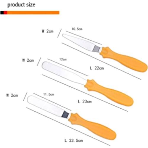 3 Pieces / Set Stainless Steel Butter Cake Cream Knife Cake Bread Spatula Fudge Pastry Cake Demolding Knife