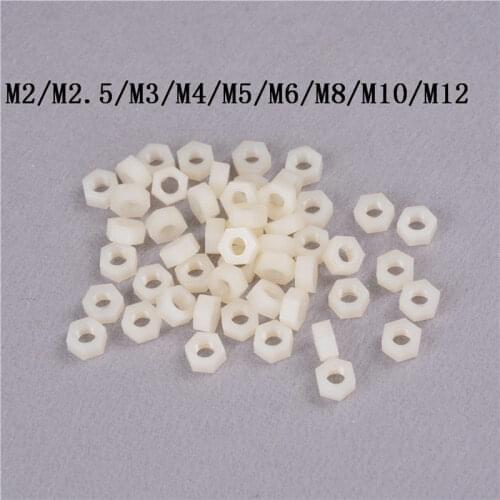 50pcs nylon hex nut plastic nuts Hexagon PC Electronic accessories