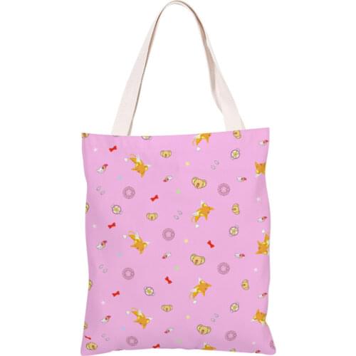 Anime Card Captor Sakura Handbag Cute Women Girls Canvas Shoulder Bag Shopping Bag Tote Cosplay Kawaii Satchel Bags Gift