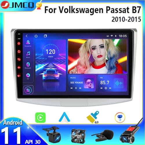 JMCQ Android 9.0 Car Radio For VW Volkswagen Passat B7 B6 2010-2015 2 din 10" GPS Navigaion Multimedia Video Player Split Screen