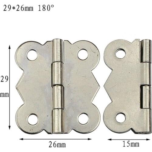 10pcs White 180 degrees Small butterfly hinges Furniture hinge 29*26mm Archaize Cabinet hardware fittings Lace hinges 4 hole