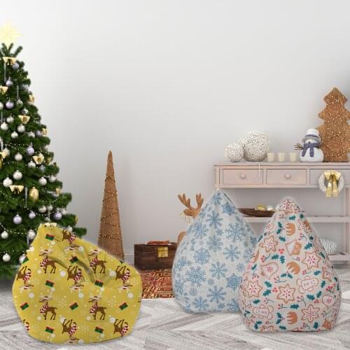 Christmas Bean Bag Covers Soft Beanbag Chair Cover Without Filling Stuffed Animals Doll Toys Storage Sofa Cover 60*65cm 2020