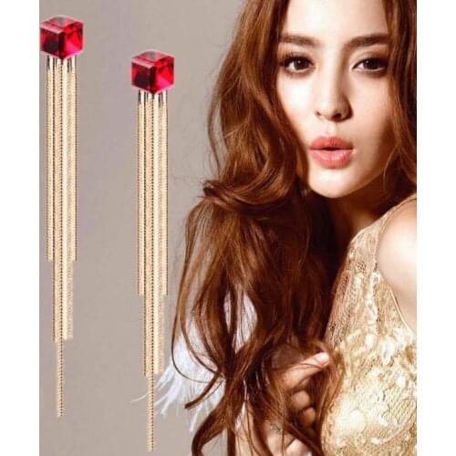 Earrings 2020 Spring New Jewelry Wholesale Korean Earrings Female Earrings Fashion Tassel Clip on Earrings long