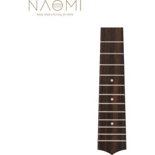 NAOMI Rosewood Ukulele Fretboard 21 Inch Uke Fingerboard 12 Frets White Dots Inlay DIY Ukulele Accessories