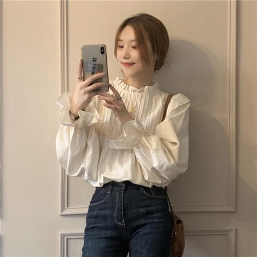 JHBeute Stand-up Collar Blouses