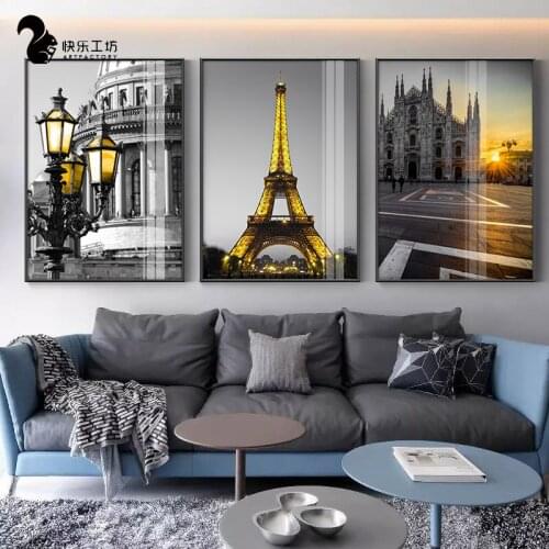 Nordic Black n White Street View Canvas Painting Posters Print HD Wall Art Picture For Living Room Bedroom Aisle Modern Landmark