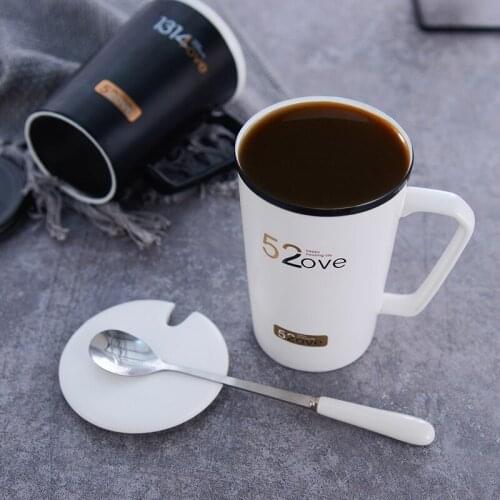 Ceramic Retro Coffee Cup Office Water Cup Filter Tea Cup with Cover Cups and Mugs Wooden Handle Caneca Birthday Gift Box