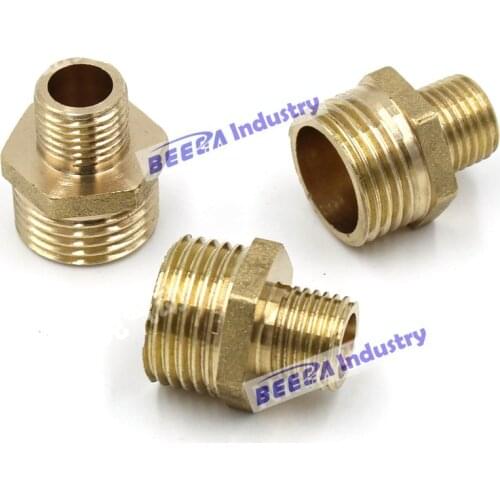 Brass fitting, male-male thread, 1/4"-1/8" , 3/8"-1/4", 1/2"-1/4", 1/2"-3/8" , transfer thread