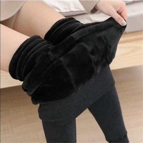 Winter Leggings Women Plus Size Thick Velvet Plus Size Big Sizes Large Slim Legging Pants High Waist Black Grey Warm Leggins