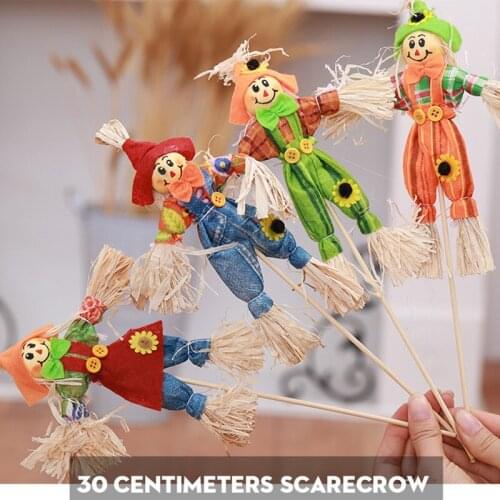HOT 1pcs Small Autumn Fall Harvest Scarecrow Decoration for Garden Home Yard Halloween Thanksgiving Party Favors Supplies 2021