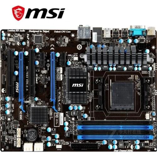 For MSI 970A-G46 Computer USB3.0 SATA III Motherboard AM3+ AM3 DDR3 For AMD 970 Desktop Mainboard Used