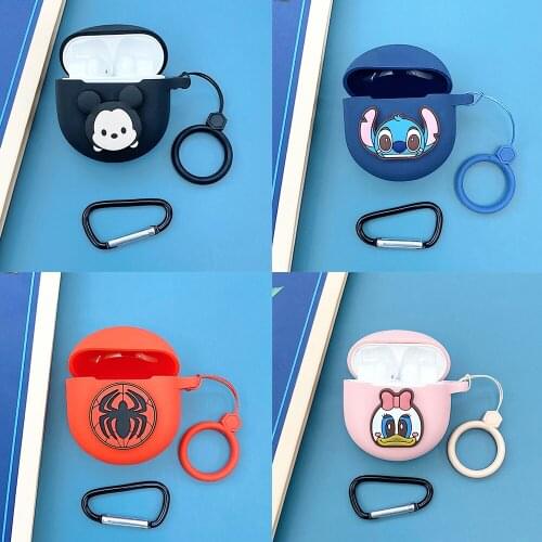 Cute Cartoon Silicone Case for Oneplus Buds TWS Case Bluetooth 5.0 Headphone Box Shockproof Protective Cover Headset Bag Lanyard