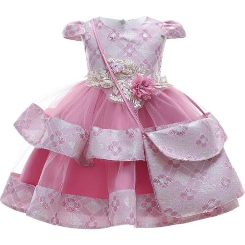 New hot selling Girl Dress Party elegant flower lace long ballet skirt formal ball dress Princess Baby Dress 3-10 years old