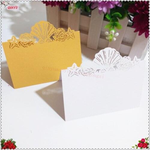 New 12*9cm Wedding Seat Card 50Pcs Pearl Paper Place Table Cards Centerpieces Decoration Craft Festive Events Supplies 5Z