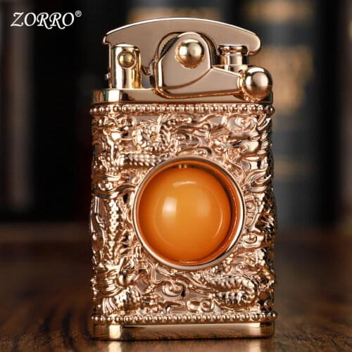 New Zorro kerosene lighter Rocker arm armor relief lighter lucky beads personalized creative smoking gift