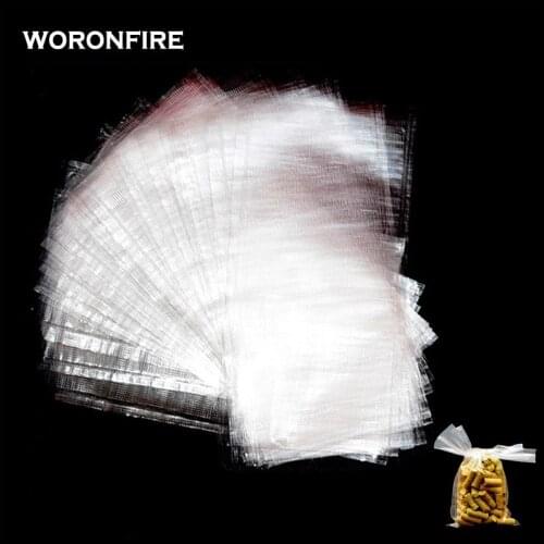 50pcs/lot Carp Fishing Pva Bags 6 Size Water Dissolving Pva Bags Mesh For Carp Coarse Boilie Pellet Baits Fishing Feeder Bag