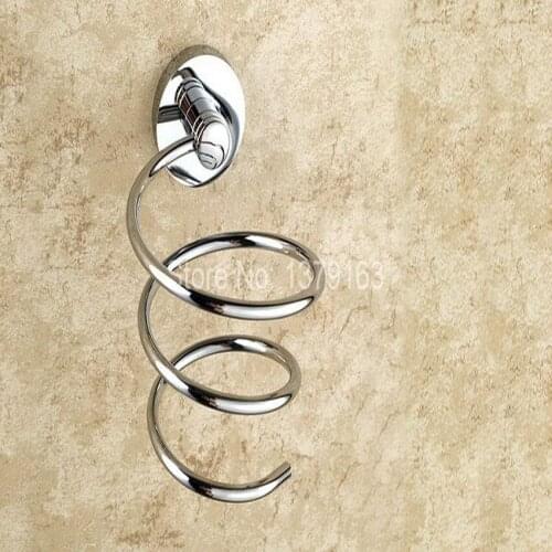 Polished Chrome Brass Bathroom Accessory Hair Dryer Holder Wall Mounted Dryer Holder aba518