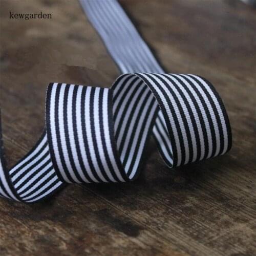 Kewgarden 25mm 2.5cm Double Face Stripe Satin Ribbons Handmade Tape DIY Bowknot Clothing Decoration Accessories Riband 7m/lot