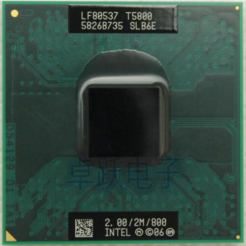 Intel Core 2 Duo T5800 2.0GHz 2M 800 Dual Notebook processors Laptop CPU Socket P 478 pin Computer Original