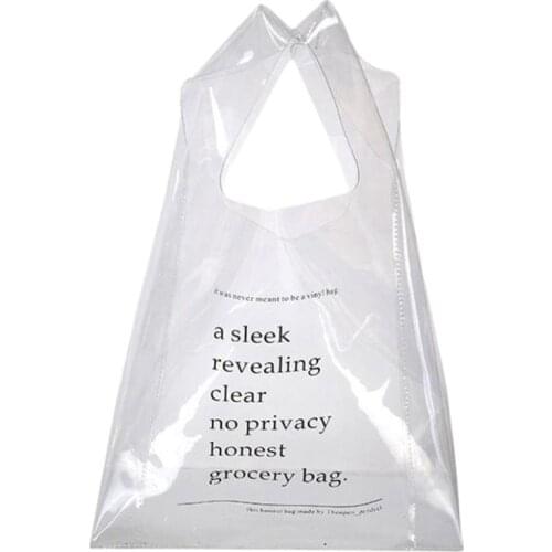 Shopping Bag Pvc Transparent Environmentally Friendly Bags Portable Large Capacity Shopping Totes Vacation Beach Travel Handbags