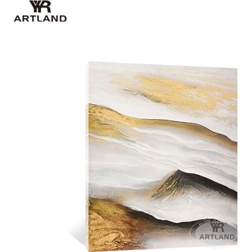 Handmade scenery picture gold montains landscape for wall home decor canvas oil painting art poster for living room Entrance