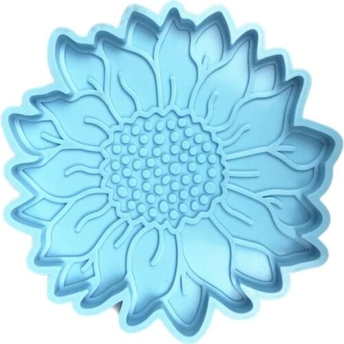 DIY Crafts Home Decoration Casting Tool Handcraft Sunflower Coaster Epoxy Resin Mold Cup Mat Pad Silicone Mold